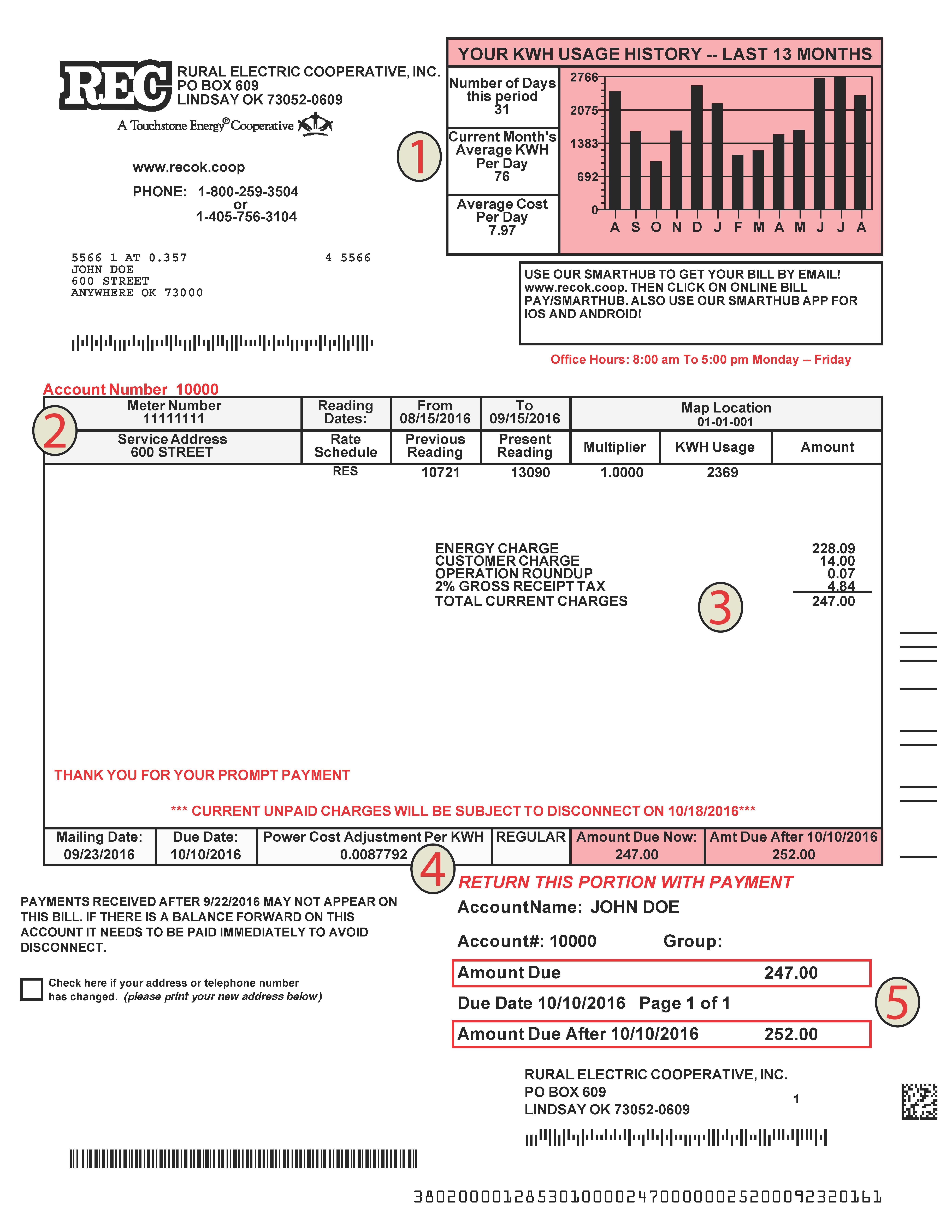 How To Read Your Billing Statement Rural Electric Cooperative